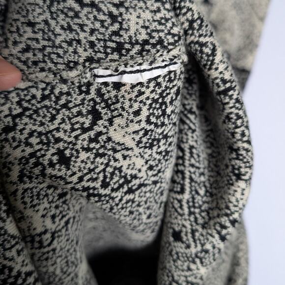 Carolina Herrera Ivory & Black Jacquard Sheath Dress Elbow Sleeve - Picture 6 of 7